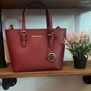 Michael Kors Burgundy Leather Tote